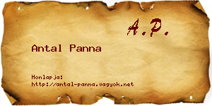 Antal Panna névjegykártya