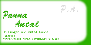 panna antal business card